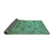 Sideview of Oriental Turquoise Traditional Rug, urb871turq