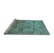 Sideview of Machine Washable Oriental Light Blue Traditional Rug, wshurb871lblu