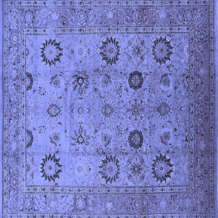 Square Machine Washable Oriental Blue Traditional Rug, wshurb871blu