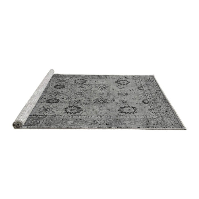 Sideview of Machine Washable Oriental Gray Traditional Rug, wshurb871gry