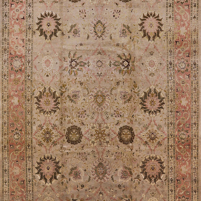 Mid-Century Modern Tangerine Pink Oriental Rug, urb871