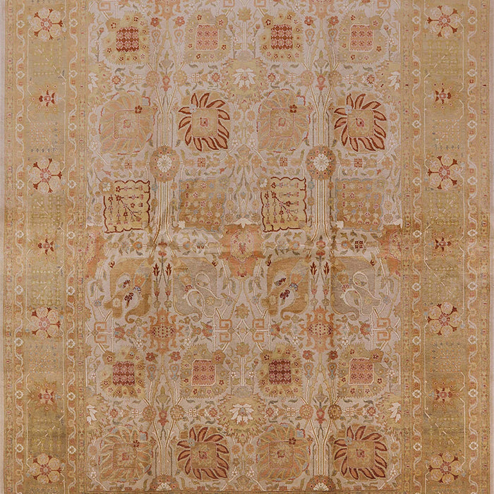 Mid-Century Modern Brown Sand Brown Oriental Rug, urb872