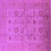 Square Machine Washable Oriental Purple Traditional Area Rugs, wshurb872pur