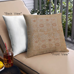 Front View of Mid-Century Modern Urban Square Brown Sand Brown Throw Pillow, 18 inch by 18 inch, pwurb872