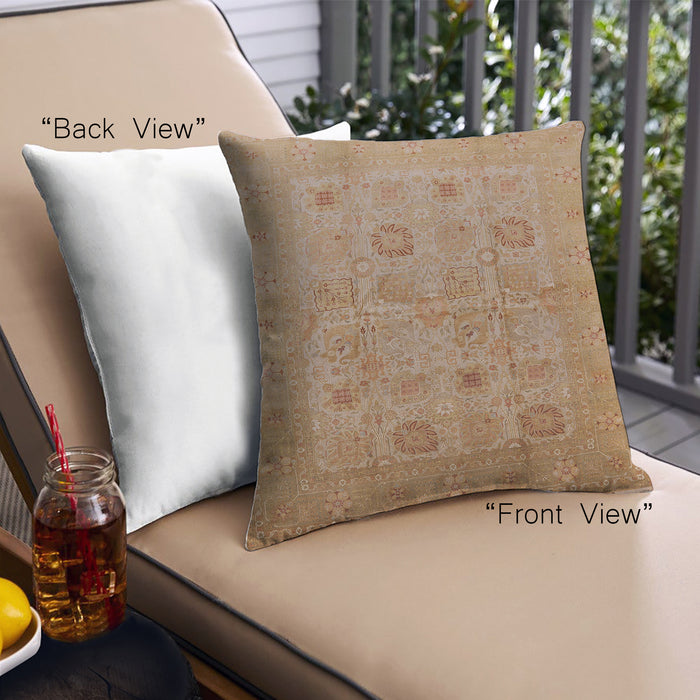 Front View of Mid-Century Modern Urban Square Brown Sand Brown Throw Pillow, 18 inch by 18 inch, pwurb872