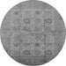 Round Oriental Gray Traditional Rug, urb872gry