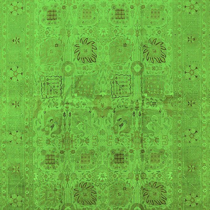 Machine Washable Oriental Green Traditional Area Rugs, wshurb872grn