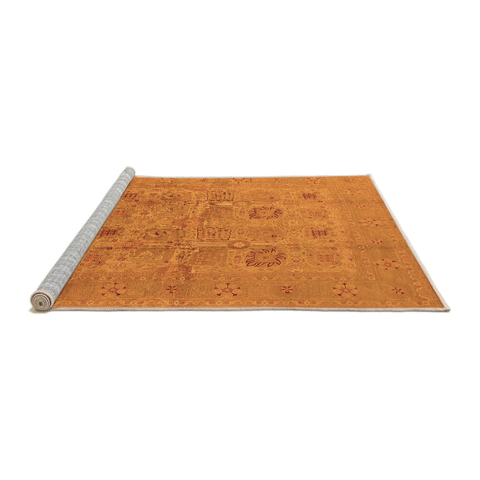 Sideview of Machine Washable Oriental Orange Traditional Area Rugs, wshurb872org