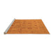 Sideview of Machine Washable Oriental Orange Traditional Area Rugs, wshurb872org