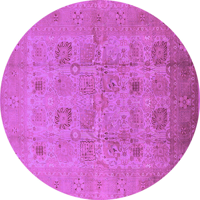 Round Oriental Purple Traditional Rug, urb872pur