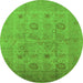 Round Oriental Green Traditional Rug, urb872grn