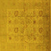 Square Oriental Yellow Traditional Rug, urb872yw