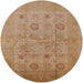 Round Mid-Century Modern Brown Sand Brown Oriental Rug, urb872