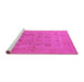 Sideview of Machine Washable Oriental Pink Traditional Rug, wshurb872pnk