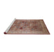 Sideview of Machine Washable Industrial Modern Chestnut Red Rug, wshurb873
