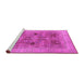 Sideview of Machine Washable Oriental Pink Traditional Rug, wshurb873pnk