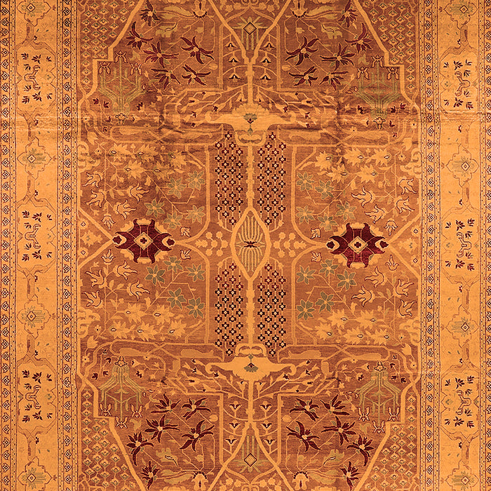 Machine Washable Oriental Orange Traditional Area Rugs, wshurb873org