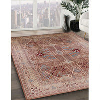 Mid-Century Modern Chestnut Red Oriental Rug, urb873