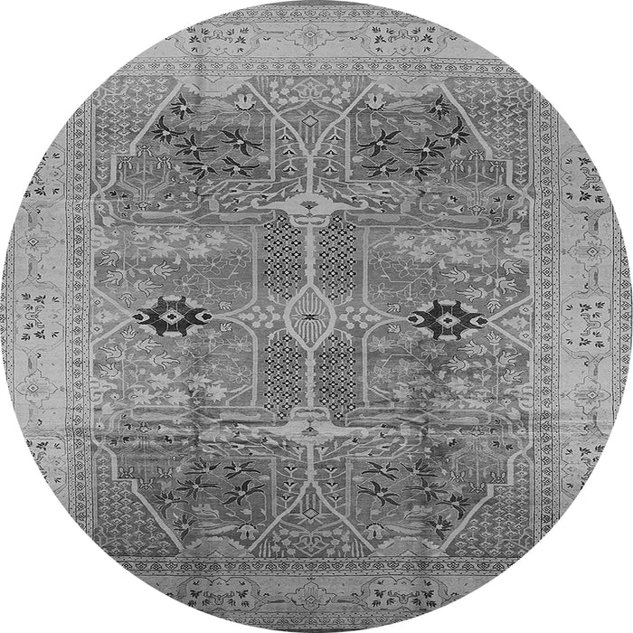 Round Oriental Gray Traditional Rug, urb873gry
