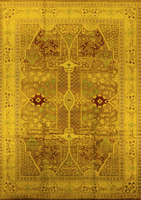 Oriental Yellow Traditional Rug, urb873yw