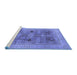 Sideview of Machine Washable Oriental Blue Traditional Rug, wshurb873blu