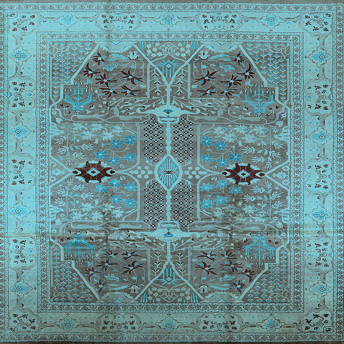 Square Oriental Light Blue Traditional Rug, urb873lblu