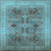 Square Oriental Light Blue Traditional Rug, urb873lblu