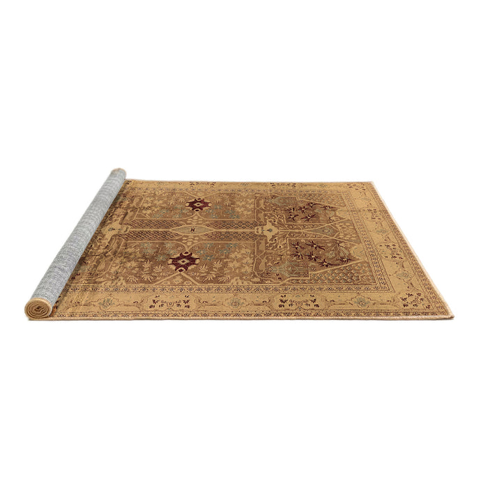 Sideview of Machine Washable Oriental Brown Traditional Rug, wshurb873brn