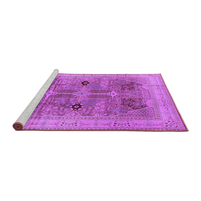 Sideview of Machine Washable Oriental Purple Traditional Area Rugs, wshurb873pur