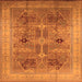 Square Oriental Orange Traditional Rug, urb873org