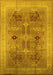 Machine Washable Oriental Yellow Traditional Rug, wshurb873yw