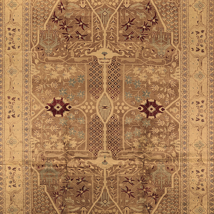 Machine Washable Oriental Brown Traditional Rug, wshurb873brn
