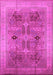 Machine Washable Oriental Pink Traditional Rug, wshurb873pnk