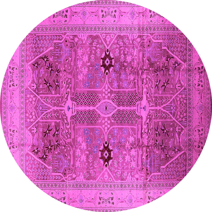 Round Oriental Pink Traditional Rug, urb873pnk