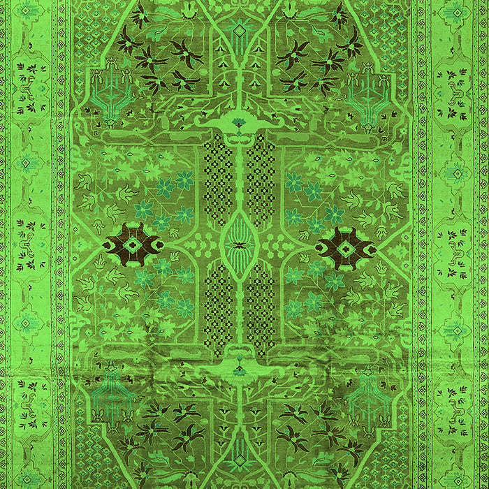 Oriental Green Traditional Rug, urb873grn