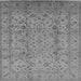 Square Machine Washable Oriental Gray Traditional Rug, wshurb874gry
