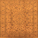 Square Oriental Orange Traditional Rug, urb874org