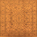 Square Machine Washable Oriental Orange Traditional Area Rugs, wshurb874org