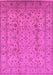 Machine Washable Oriental Pink Traditional Rug, wshurb874pnk
