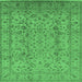 Square Oriental Emerald Green Traditional Rug, urb874emgrn