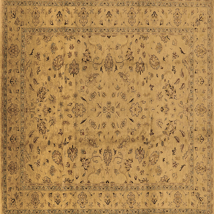 Square Machine Washable Oriental Brown Traditional Rug, wshurb874brn