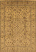 Machine Washable Oriental Brown Traditional Rug, wshurb874brn