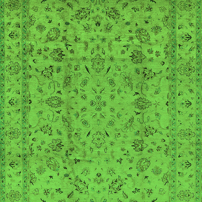 Machine Washable Oriental Green Traditional Area Rugs, wshurb874grn