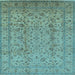Square Oriental Light Blue Traditional Rug, urb874lblu