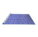 Sideview of Machine Washable Oriental Blue Traditional Rug, wshurb874blu