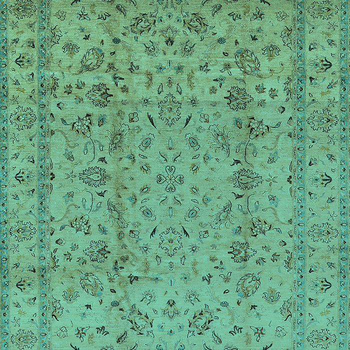 Machine Washable Oriental Turquoise Traditional Area Rugs, wshurb874turq