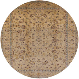 Round Machine Washable Industrial Modern Light Brown Rug, wshurb874