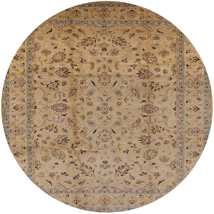 Round Machine Washable Industrial Modern Light Brown Rug, wshurb874