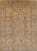 Mid-Century Modern Light Brown Oriental Rug, urb874