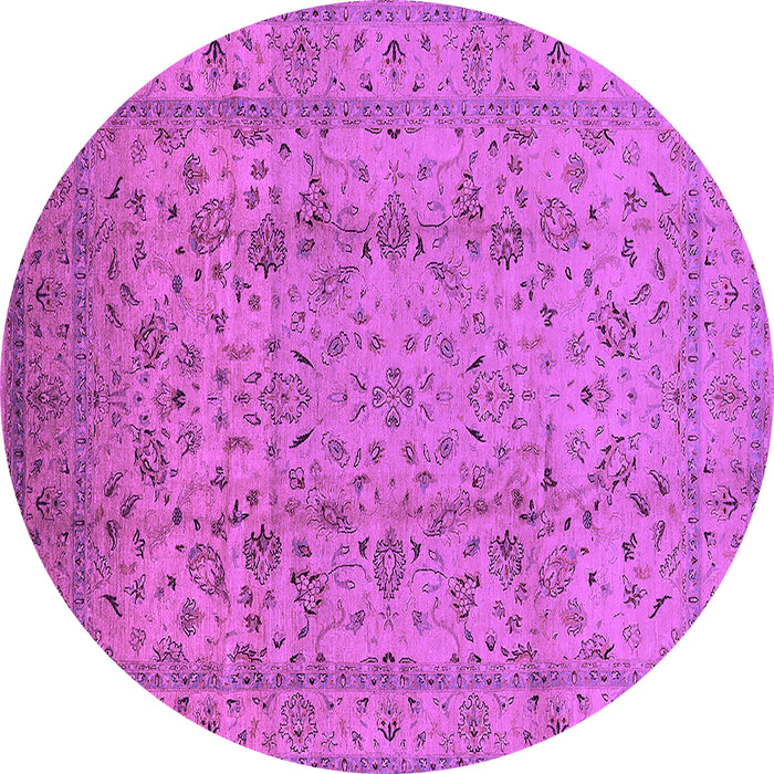 Round Oriental Purple Traditional Rug, urb874pur